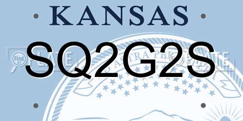 SQ2G2S Kansas License Plate