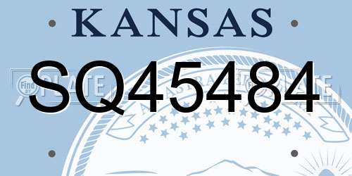 SQ45484 Kansas License Plate