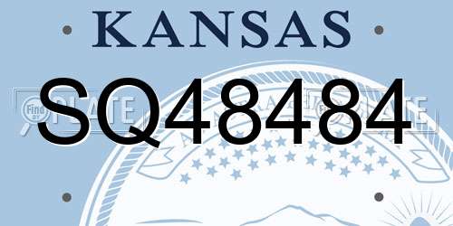 SQ48484 Kansas License Plate