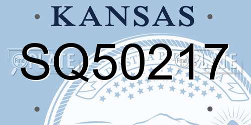 SQ50217 Kansas License Plate