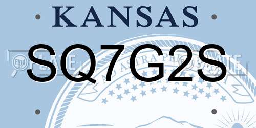 SQ7G2S Kansas License Plate