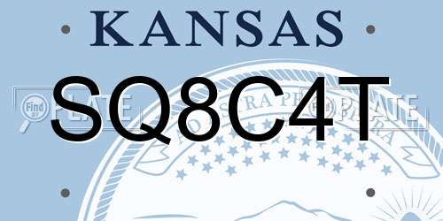 SQ8C4T Kansas License Plate