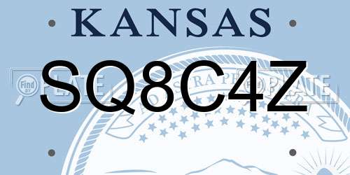 SQ8C4Z Kansas License Plate