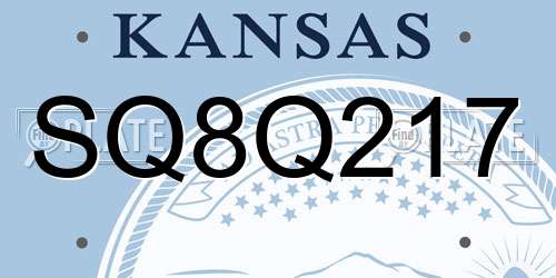 SQ8Q217 Kansas License Plate