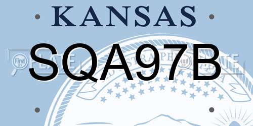 SQA97B Kansas License Plate