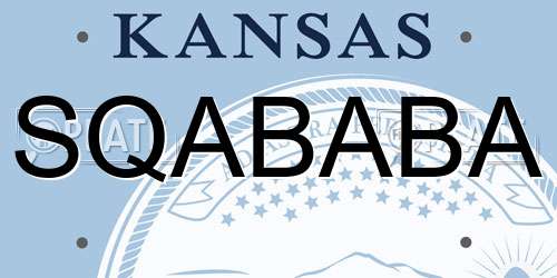 SQABABA Kansas License Plate