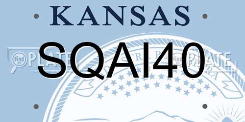 SQAI40 Kansas License Plate