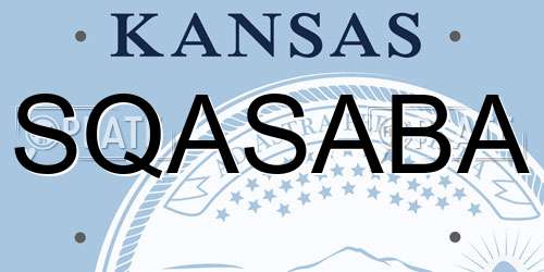 SQASABA Kansas License Plate
