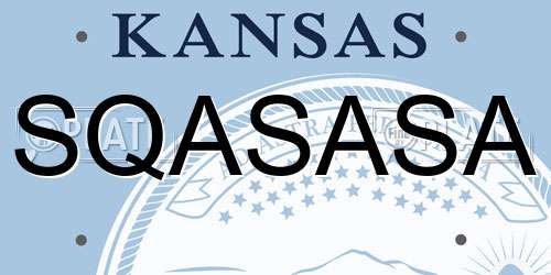 SQASASA Kansas License Plate