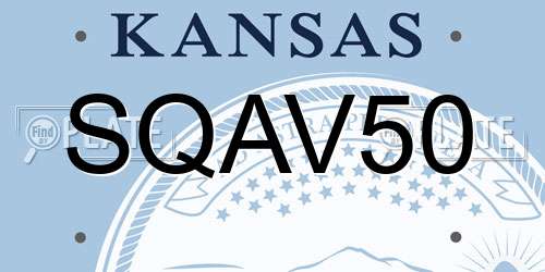 SQAV50 Kansas License Plate
