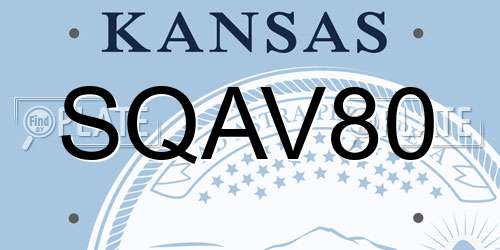 SQAV80 Kansas License Plate