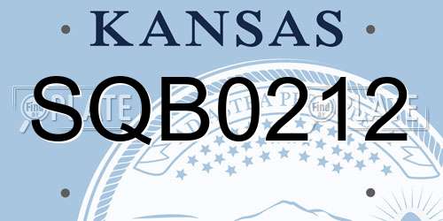 SQB0212 Kansas License Plate