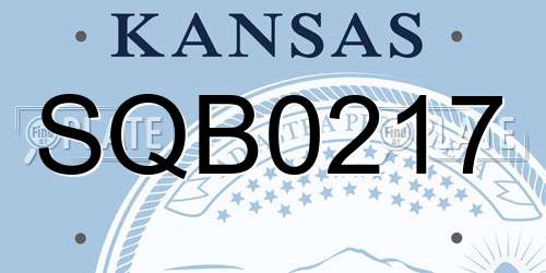 SQB0217 Kansas License Plate