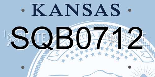SQB0712 Kansas License Plate