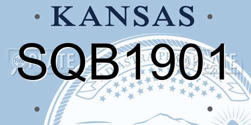 SQB1901 Kansas License Plate