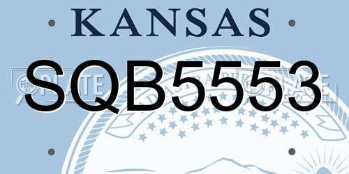 SQB5553 Kansas License Plate