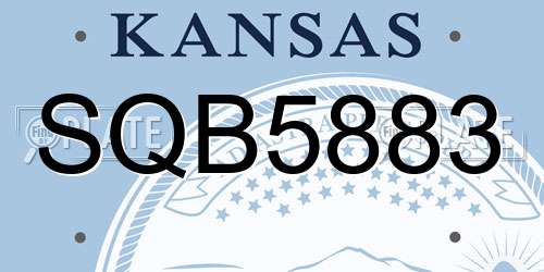 SQB5883 Kansas License Plate