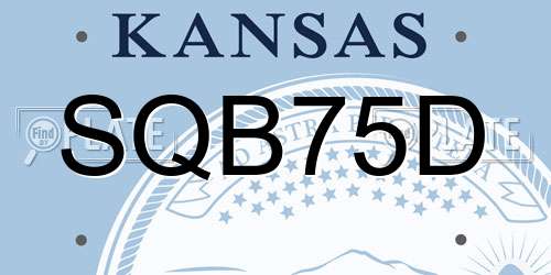 SQB75D Kansas License Plate