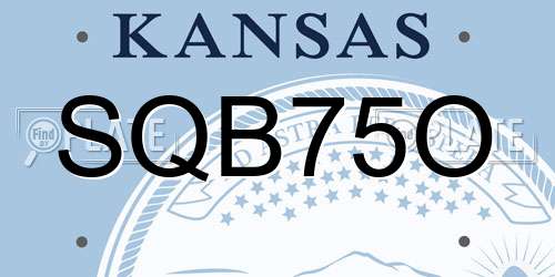 SQB75O Kansas License Plate