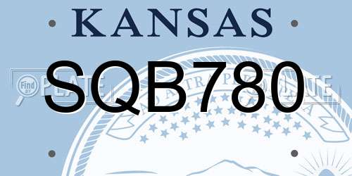 SQB780 Kansas License Plate