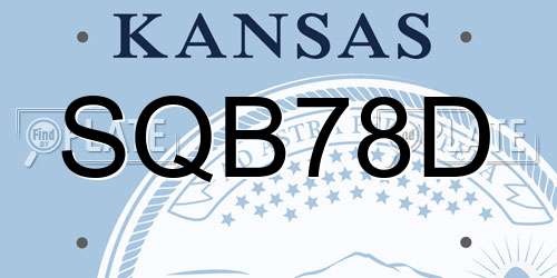 SQB78D Kansas License Plate
