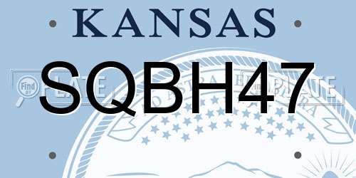 SQBH47 Kansas License Plate