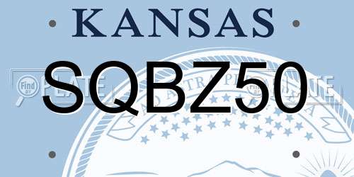 SQBZ50 Kansas License Plate