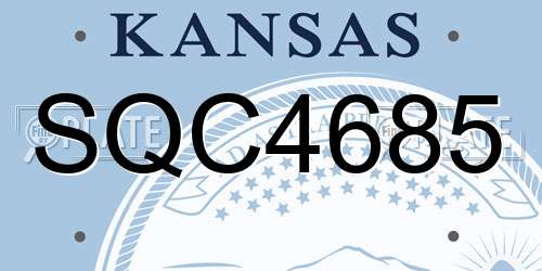 SQC4685 Kansas License Plate