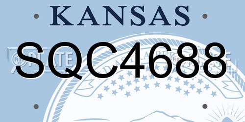 SQC4688 Kansas License Plate