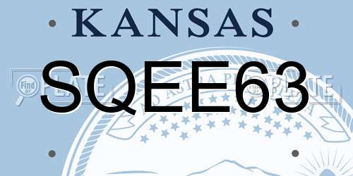 SQEE63 Kansas License Plate
