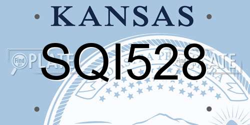SQI528 Kansas License Plate