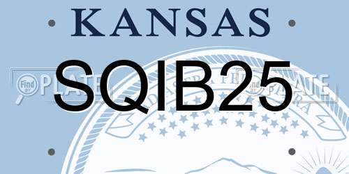 SQIB25 Kansas License Plate