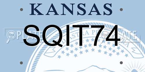 SQIT74 Kansas License Plate