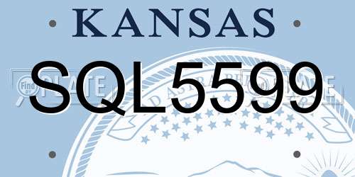 SQL5599 Kansas License Plate