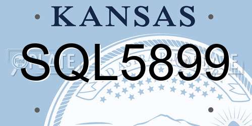 SQL5899 Kansas License Plate