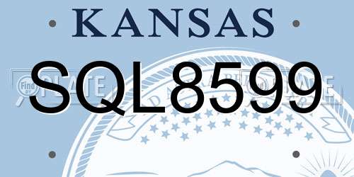 SQL8599 Kansas License Plate
