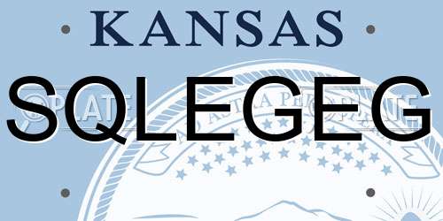 SQLEGEG Kansas License Plate