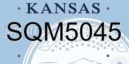SQM5045 Kansas License Plate