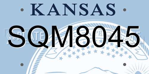 SQM8045 Kansas License Plate
