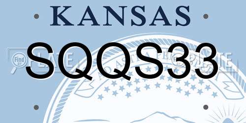 SQQS33 Kansas License Plate