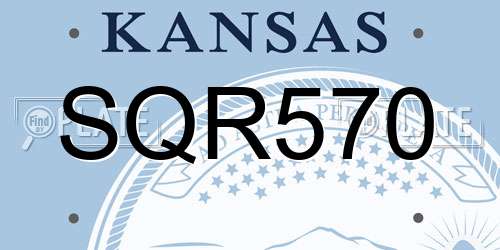 SQR570 Kansas License Plate