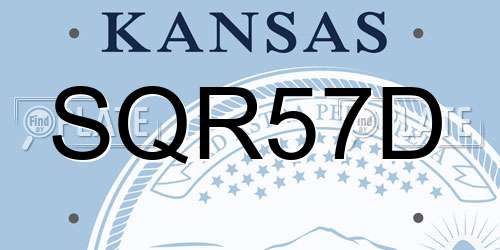 SQR57D Kansas License Plate