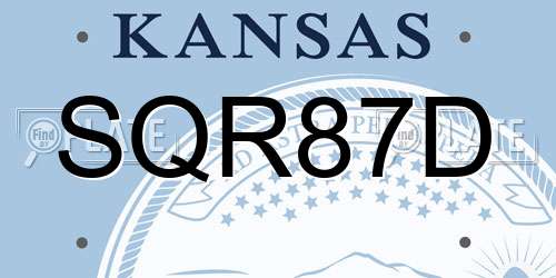 SQR87D Kansas License Plate