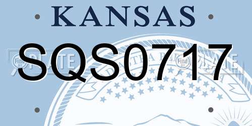 SQS0717 Kansas License Plate