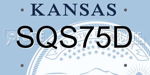 SQS75D Kansas License Plate