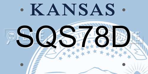 SQS78D Kansas License Plate