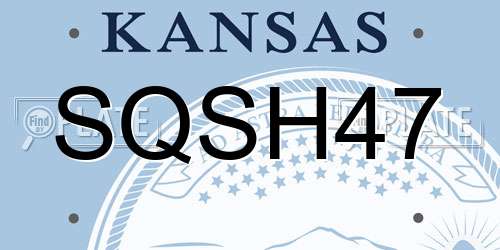 SQSH47 Kansas License Plate