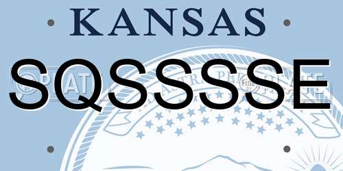 SQSSSSE Kansas License Plate
