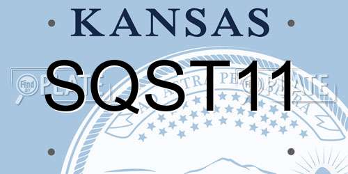 SQST11 Kansas License Plate