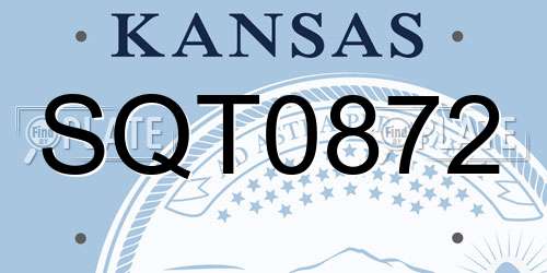 SQT0872 Kansas License Plate